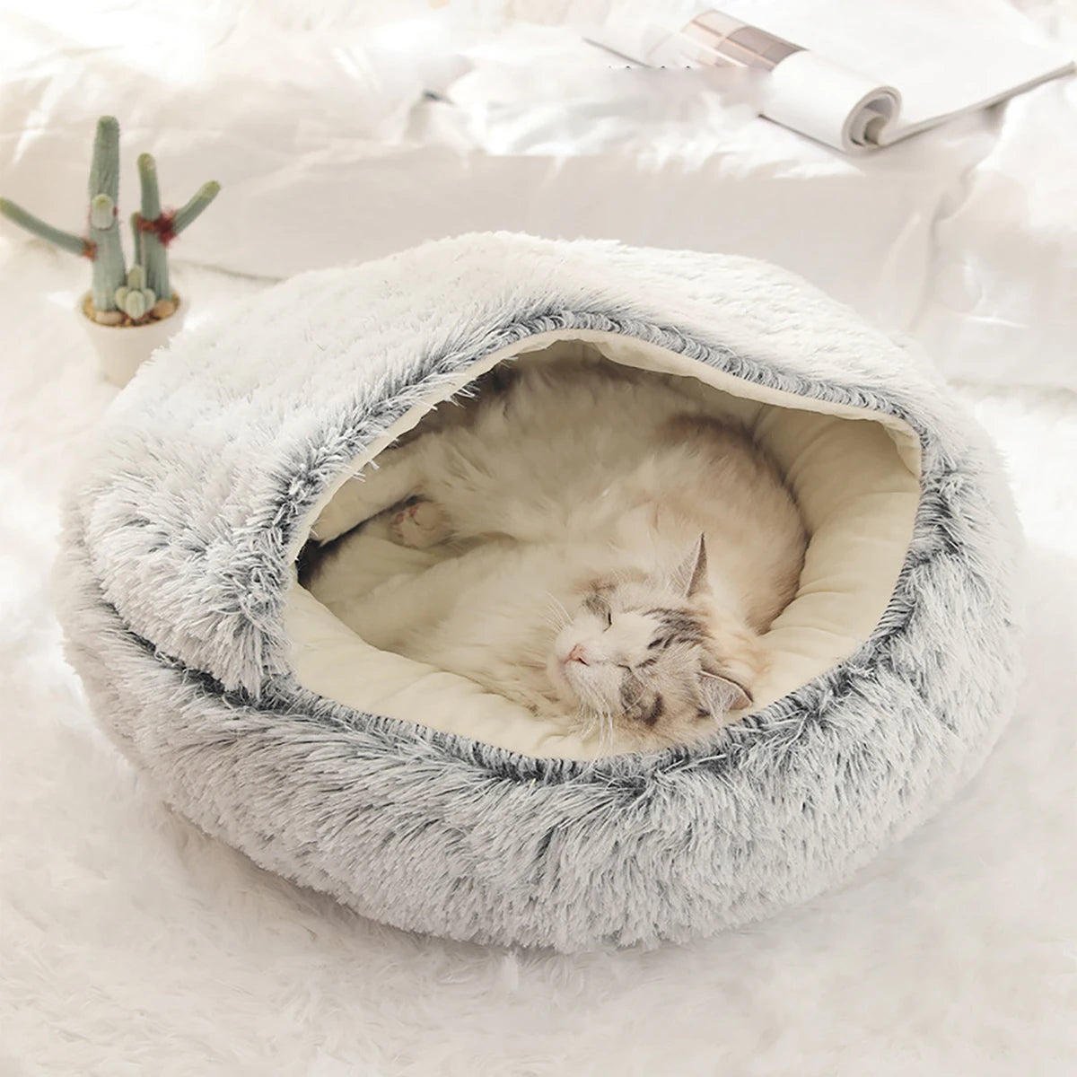  Plush Fluffy Cat Bed